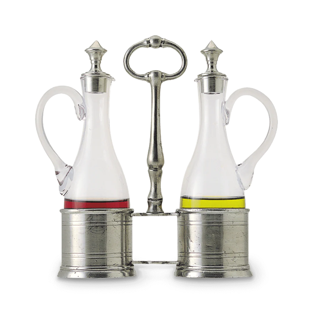 Oil & Vinegar Set with Pewter Tops